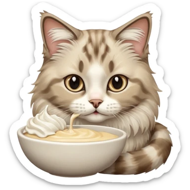 ragdoll cat eating sticker