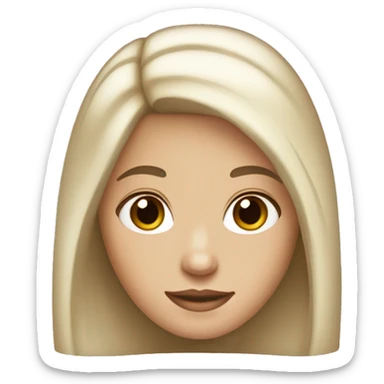 make a girl with straight hair brown hair brown eyes white skinned  sticker