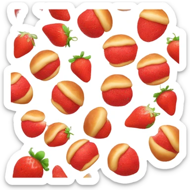 Strawberry flavored buns sticker