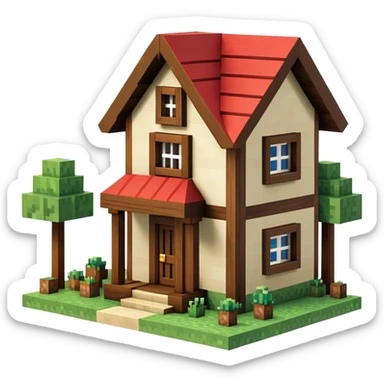 Minecraft house sticker