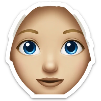Blonde girl blue eyes face portrait sticker
