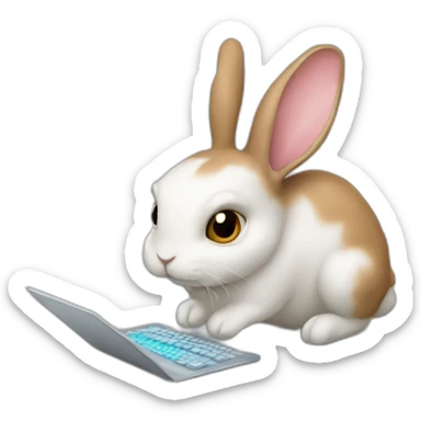 rabbits coding sticker