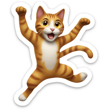 Jumping cat sticker