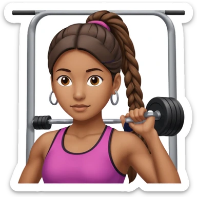 Mujer en gimnasio, peruana con coleta  sticker
