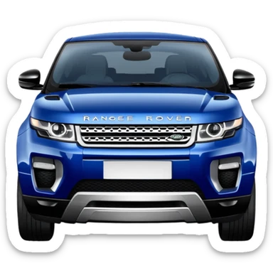 Range Rover Evoque front  view dark blue color  sticker