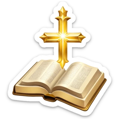 The Holy Bible Book Flipped Open With Glorious Divine Gold Shine beaming out of it  sticker