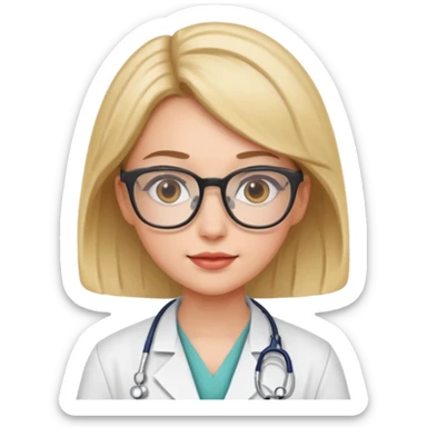 doctor girl with glasses sticker