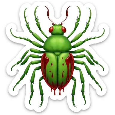 A green bloody bugger to be used an enemy fire in game play sticker