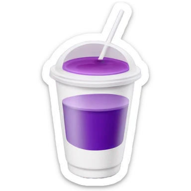 A styrofoam cup with purple juice with ice in it sticker