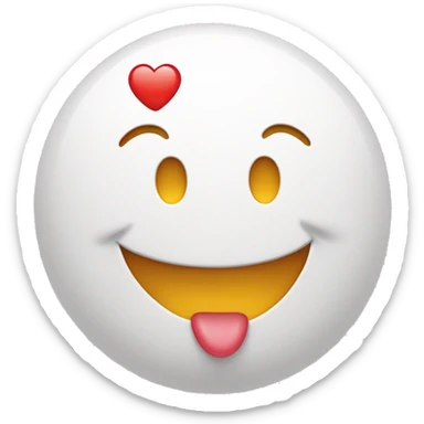 Smiley sourire léger qui fait un bisou avec un cœur sticker