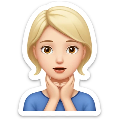 girl with hands around throat  sticker