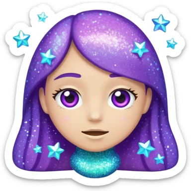 Glitter Purple and Cian hang loose sticker