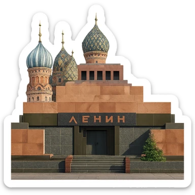 Remove the sky background from the Lenin's Tomb emoji, keeping the majestic, ornate architecture, lifelike detail, bright lighting, and accurate colors exactly the same. The background should be fully transparent and nothing else should change. sticker