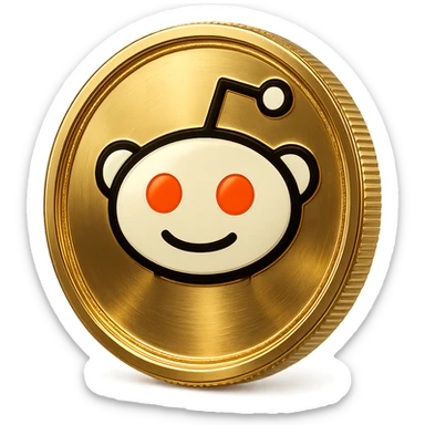 flat gold token with only the mascot's head centered, no body, no phone, no extra details, no shadows, transparent background, gold coin, mascot head in original colors, subtle rim on the coin sticker