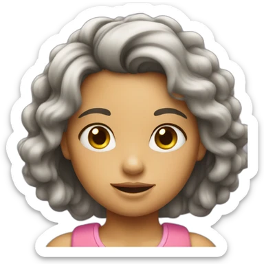 Little girl in roller sticker