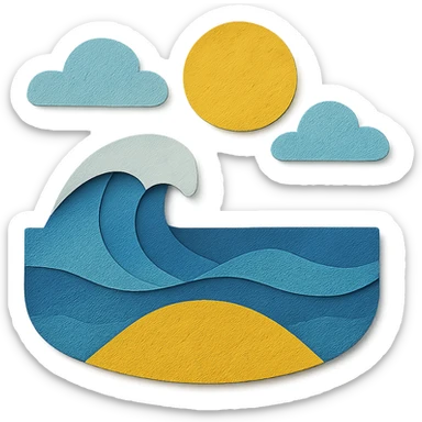 coastal scene sticker