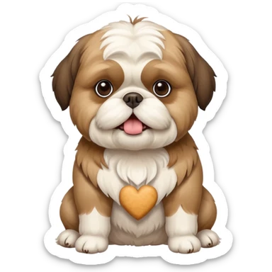 An overweight shih tzu dog sitting up on its hind legs begging for a treat  sticker