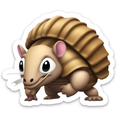 Armadillo with muscles sticker
