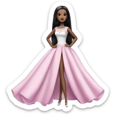Evening Gown Barbie, Wednesday Addams,cute,showing off, show full body,accessories  sticker