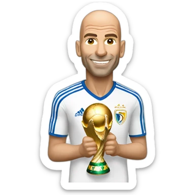 Zinedine Zidane with the world cup sticker
