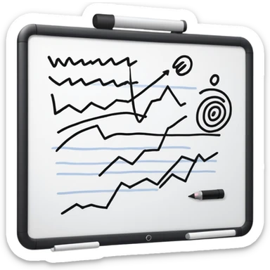 Whiteboard with wobbly lines indicating written notes sticker