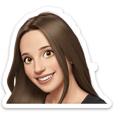 smiling girl with long hair sticker