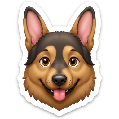 cartoon style dark German Shepherd dog with longer tongue hanging out  sticker