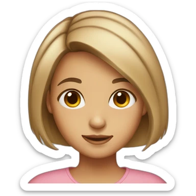 girl with a bob with brown eyes sticker