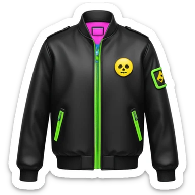 neon color Russian underground fashion jacket sticker