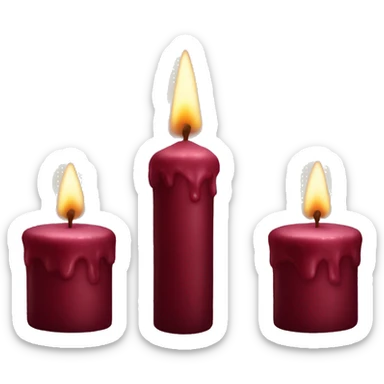 3 Dark red velvet candles sticker
