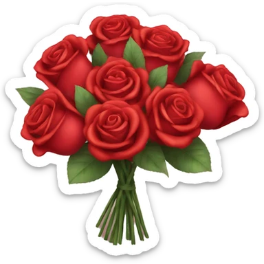 Red rose bouquet  sticker