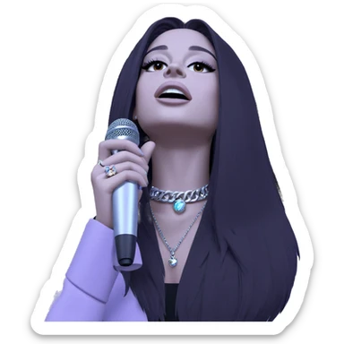 girl with microphone and jewelry sticker