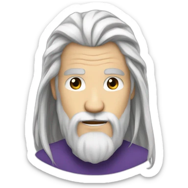 avatar roku long white hair and beard sticker