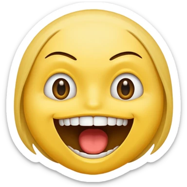 a face with a large opened mouth in emoji of whatsapp style (yellow). Larger is, better is sticker