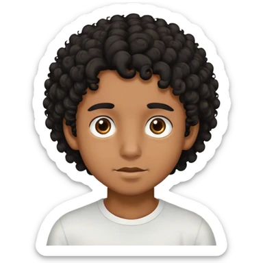 Brown-skinned boy with black curly hair and with brown eyes sticker
