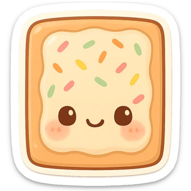 adorable chibi poptart, blushing cheeks, cartoon style sticker