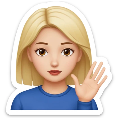 a girl doing🤏🏼 with her hand and she be doing 😙this face sticker