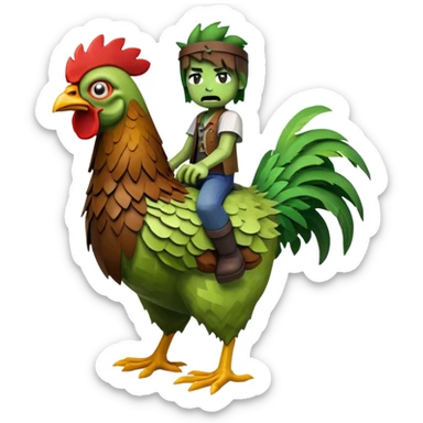 Minecraft zombie riding a chicken sticker