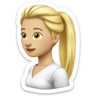 blond ponytail woman sticker