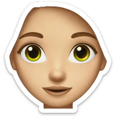 Girl with long Brown hair and green eyes sticker