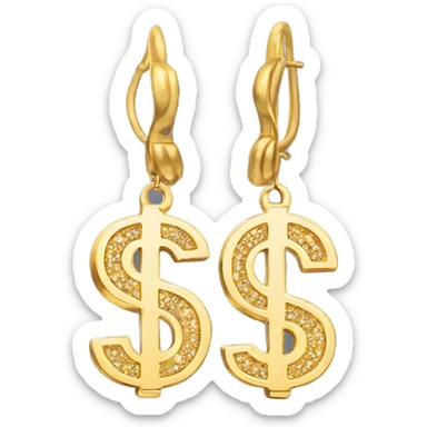 dollar shaped earring sticker