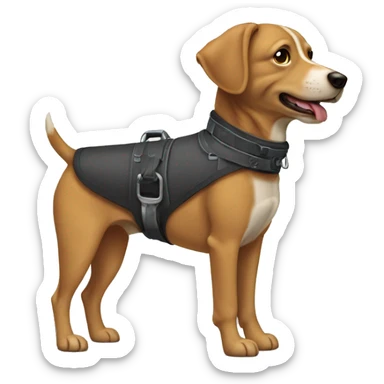 Un chien avec un harnais  sticker