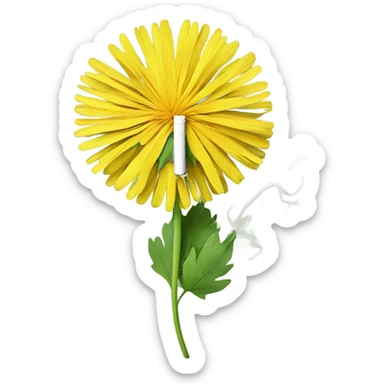 Dandelion with a cigarette sticker