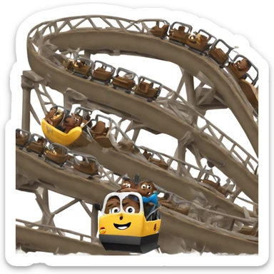rollercoaster with ups and downs sticker