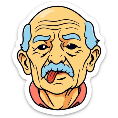 Licking my chops and drooling old man sticker