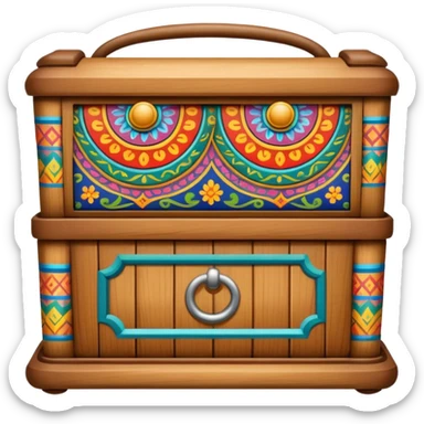 wooden balero with painted patterns sticker