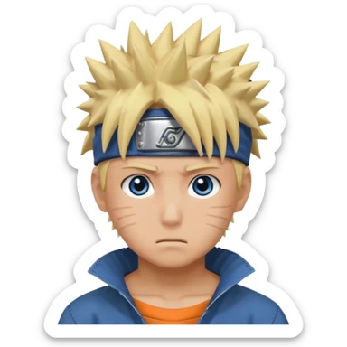 Naruto Anime style boy head sticker