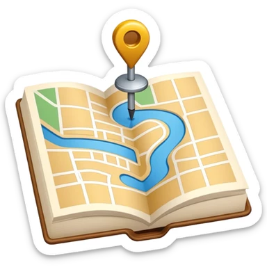 Map Pin / Location Marker on a guide book sticker