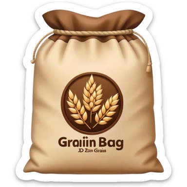 grain bag with 2d grain logo sticker