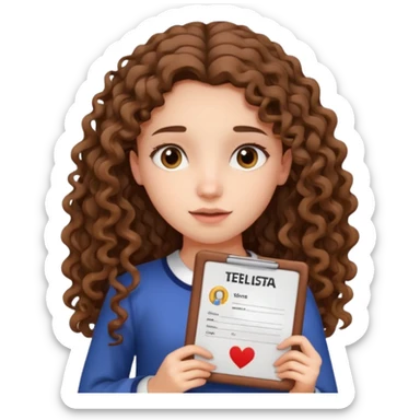 A girl with long curly brown hair very sadly shows an IELTS certificate with a score of 3.0 sticker